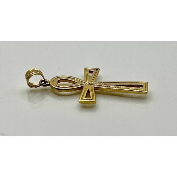 14k Gold Ankh or Egyptian Cross Pendant - Picture 4 of 11